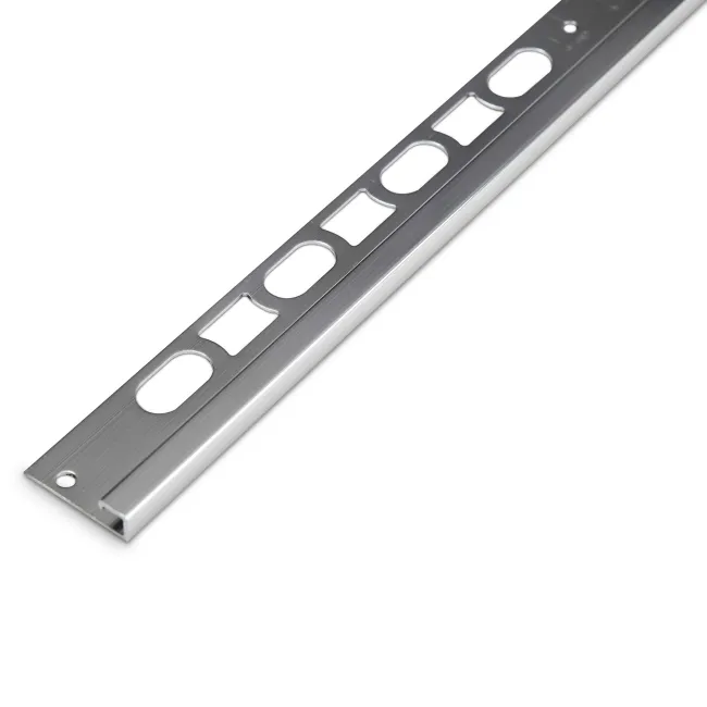 8mm Brushed Silver Aluminium Square Box Profile Trim