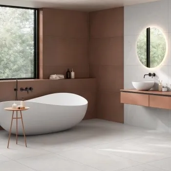 Keith Polar White Travertine Effect Large Matt Porcelain Tile 120x60cm