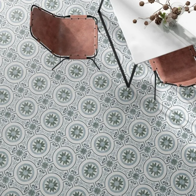 Havana Garden Patterned Matt Porcelain Tile 22.3x22.3cm
