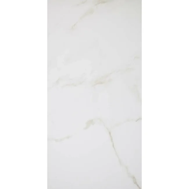 Carrara White Gold Gloss Marble Effect Ceramic Tile 60x30cm | Tile ...