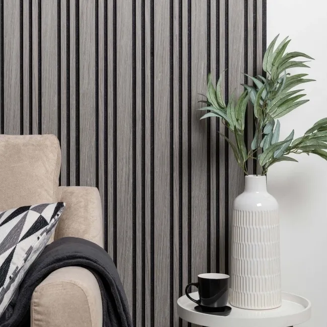 Trepanel Design® Multi Width Silver on Anthracite Acoustic Panels ...