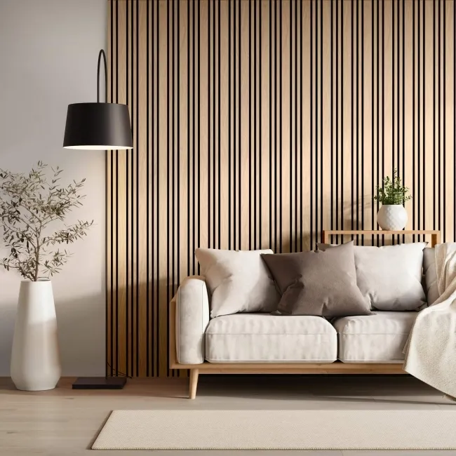 Trepanel Design® Oak Multi-Width Acoustic Wood Wall Panels