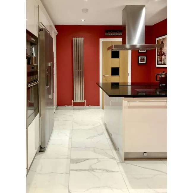 Carrara White Matt Marble Porcelain Tile 60.4x60.4cm