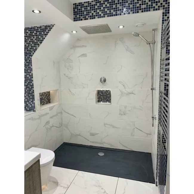 Carrara White Matt Marble Porcelain Tile 60x30cm