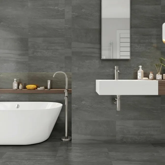 Cliff Grafite Slate Effect Porcelain Tile 60x30cm