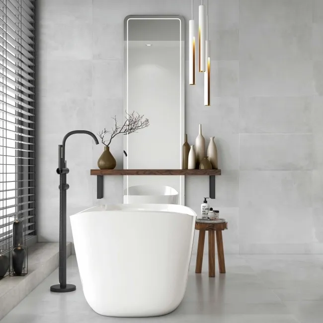 City Grey Concrete Effect Matt Porcelain Tile 60x30cm