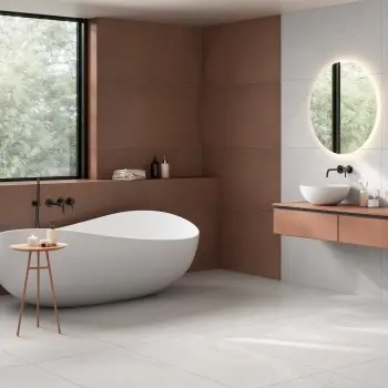 Keith Polar White Travertine Effect Large Matt Porcelain Tile 120x60cm