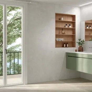 Cluny White Stone Effect Large Matt Porcelain Slab 275x100cm