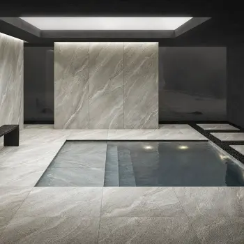 Strond Dolphin Grey Marble Effect Large Matt Porcelain Slab 275x100cm