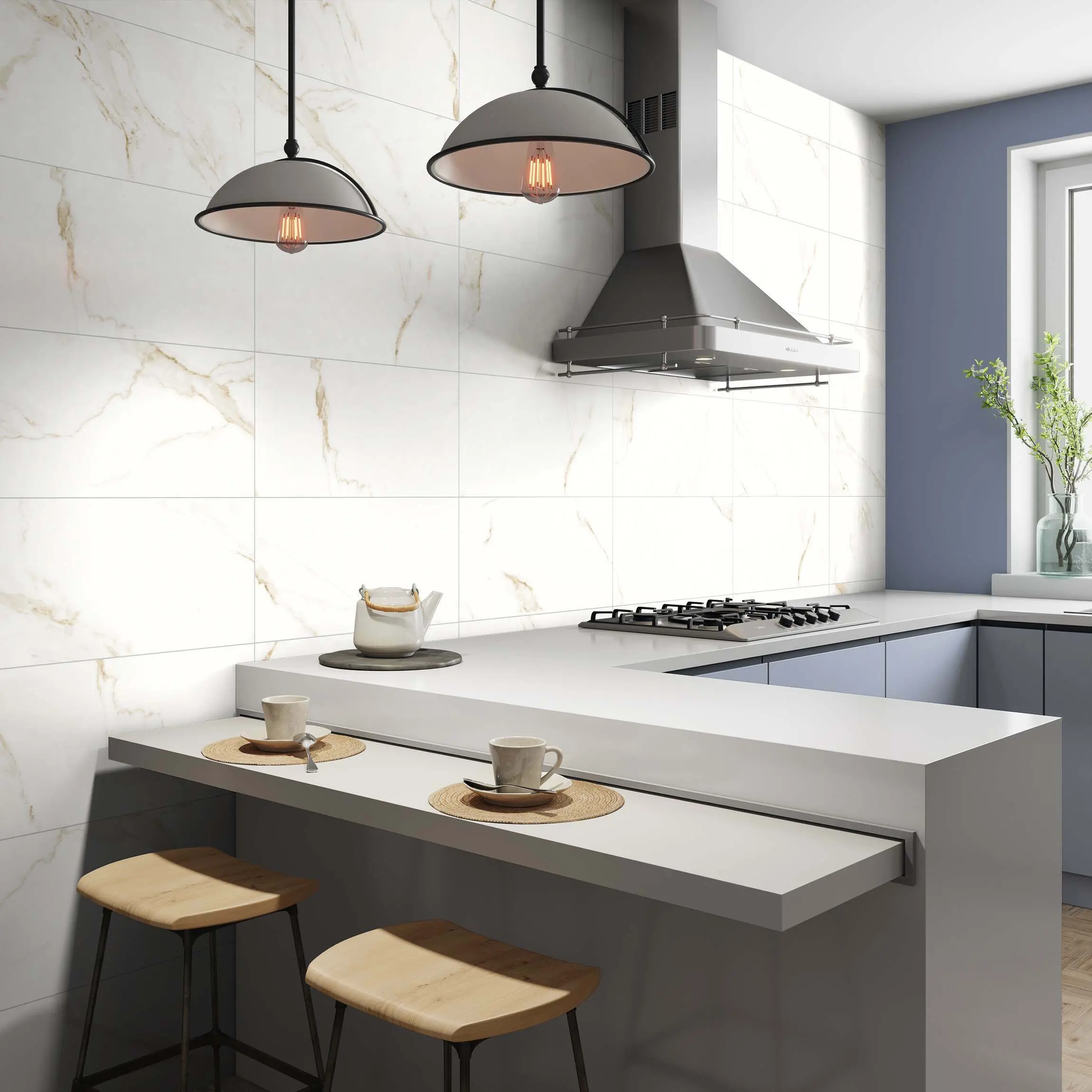 Carrara Gold Matt Marble Effect Porcelain Tile 60x30cm