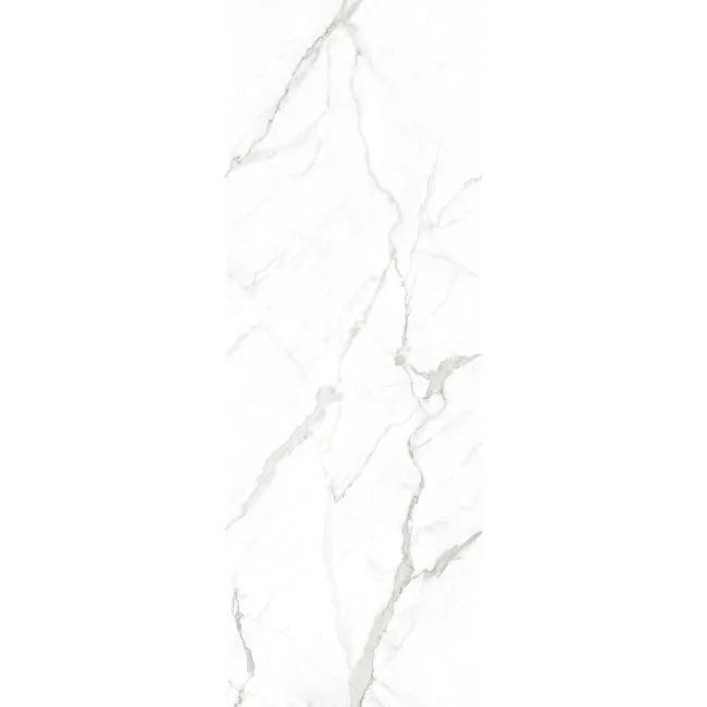 Lumier White Marble Effect Glitter Large Polished Porcelain Slab 275x100cm