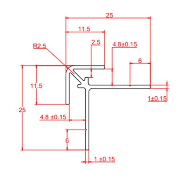 4.5mm TrueTouch Brushed Polished Silver External Corner Trim