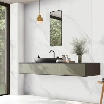 Lumiere White Marble Effect Large Matt Porcelain Slab 280x120cm