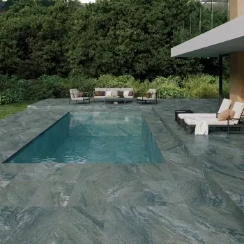 Sagano Ocean Blue Stone Effect Large Matt Porcelain Tile 120x60cm