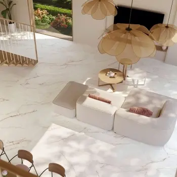 Dahlia Gold Marble Effect Large Matt Porcelain Slab 275x100cm