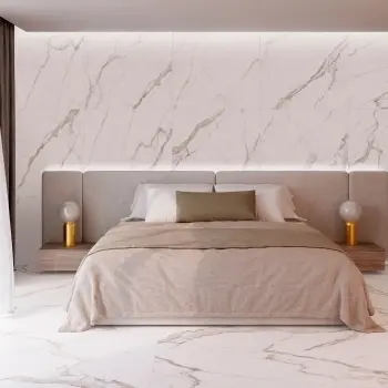 Lumier White Marble Effect Structured Matt Porcelain Slabs 180x100cm