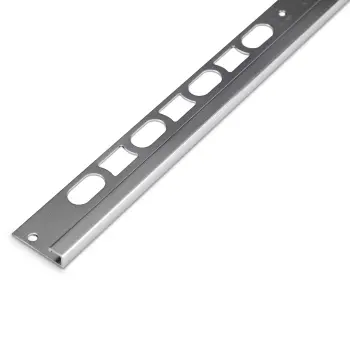 8mm Brushed Silver Aluminium Square Box Profile Trim