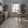 Osborne Blue Victorian Patterned Matt Ceramic Floor Tile 45x45cm