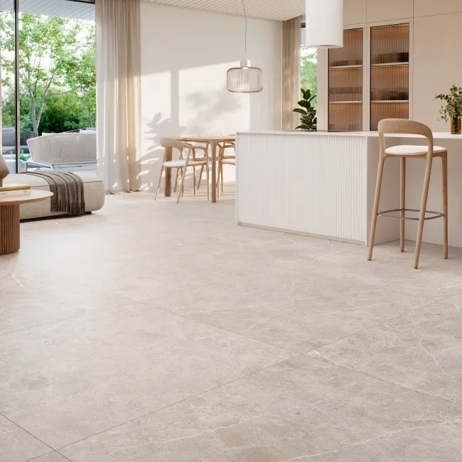 Unika Bone Stone Effect Large Matt Porcelain Tile 100x100cm