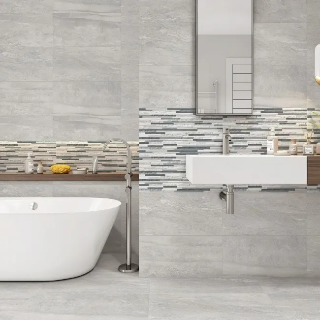 Cliff Grey Slate Effect Porcelain Tile 60x30cm