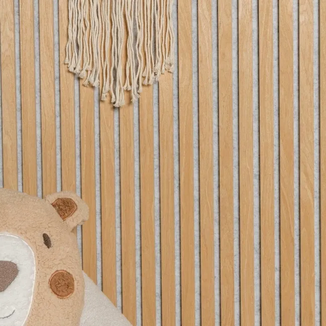 Trepanel® Oak on Grey Felt Acoustic Wood Wall Panels