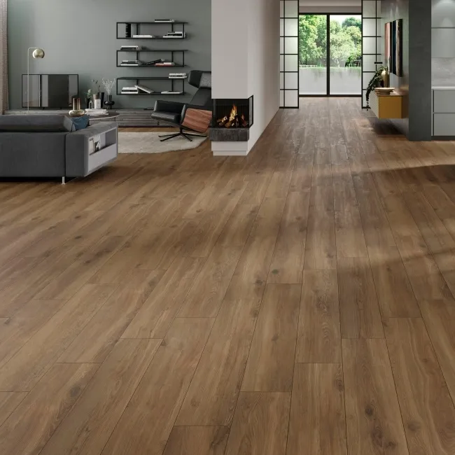 Volte Walnut Wood Effect Matt Porcelain Tile 120x23cm
