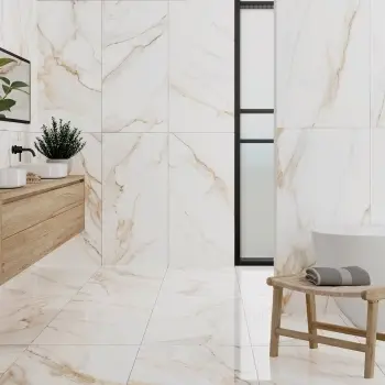 Lumiere Golden Grey Marble Effect Large Polished Porcelain Tile 119x59cm