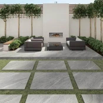 Strond Dolphin Grey Marble Effect Structured Matt Porcelain Tiles 100x100cm