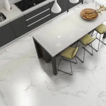Carrara White Marble Effect Matt Ceramic Tile 45x45cm